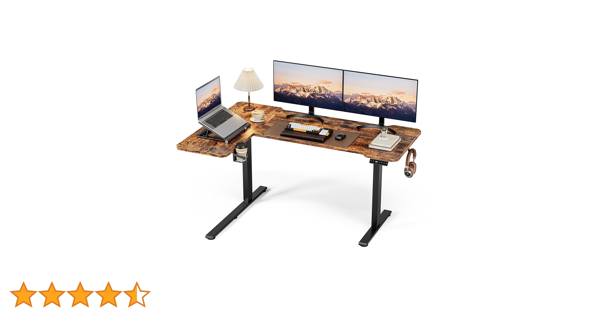 電動昇降式デスク ゲーミングデスク オフィスデスク 昇降デスク 木目調 PC Amazon | Acrolix電動 l字昇降式デスク 昇降式テーブル